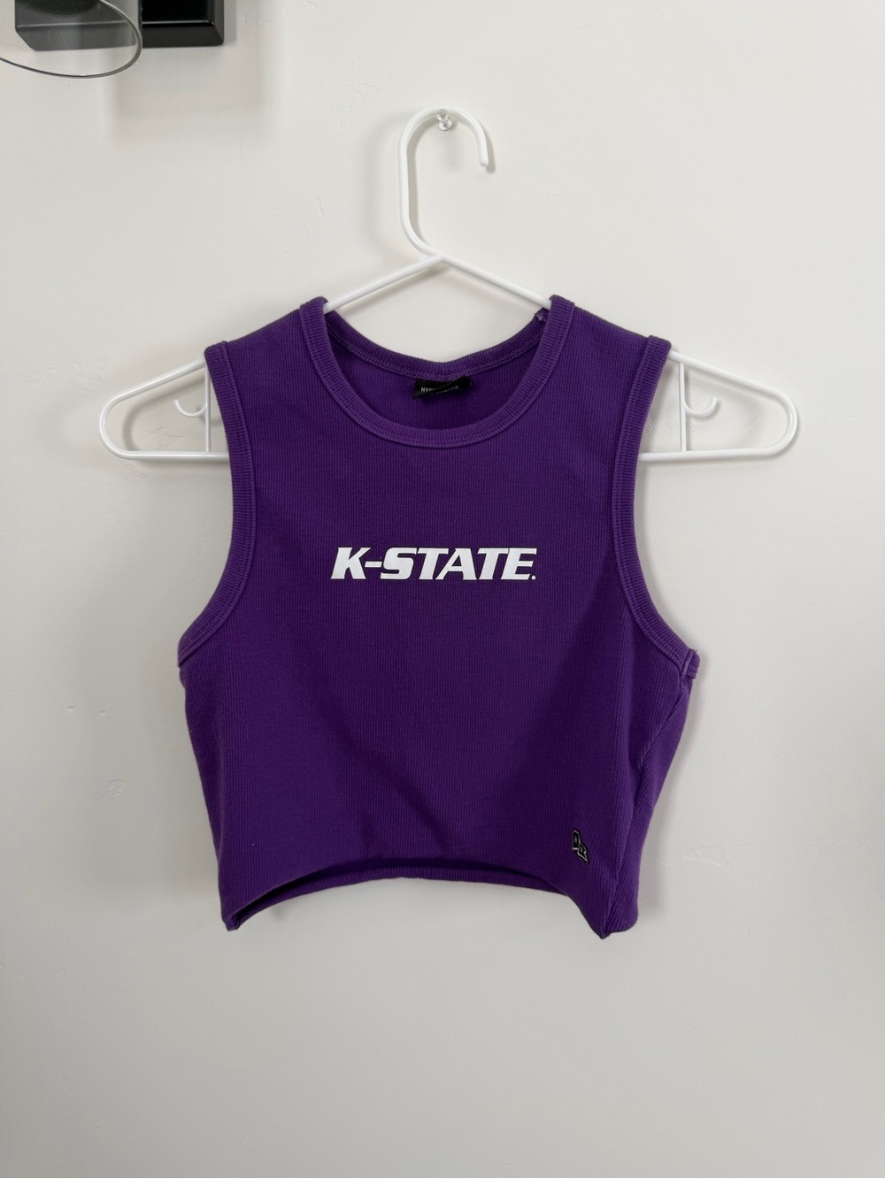 K-State Purple Ribbed Cropped Tank Top - Women's Sleeveless Tee
